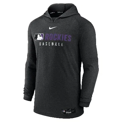 Nike Colorado Rockies Authentic Collection  Men's Dri-fit Mlb Pullover Hoodie In Black