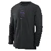 Nike Colorado Rockies Authentic Collection Player  Men's Dri-fit Mlb Pullover Jacket In Black