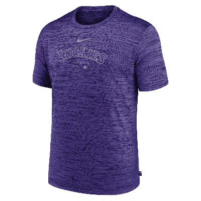 Nike Colorado Rockies Authentic Collection Practice Velocity  Men's Dri-fit Mlb T-shirt In Purple