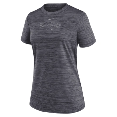 Nike Colorado Rockies Authentic Collection Practice Velocity  Women's Dri-fit Mlb T-shirt In Black