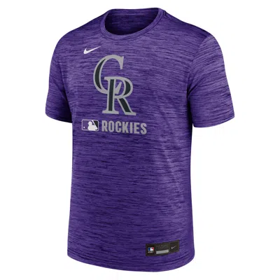 Nike Colorado Rockies Authentic Collection Velocity  Men's Dri-fit Mlb T-shirt In Purple