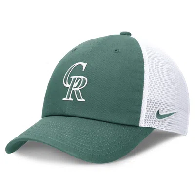 Nike Colorado Rockies Bicoastal Club  Unisex Mlb Trucker Adjustable Hat In Green