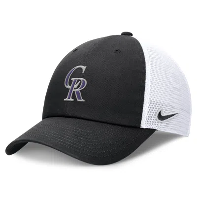 Nike Colorado Rockies Evergreen Club  Men's Mlb Trucker Adjustable Hat In Black