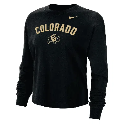 Nike Colorado  Women's College Long-sleeve Boxy T-shirt In Black