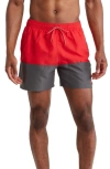 Nike Colorblock Drawstring Volley Shorts In University Red