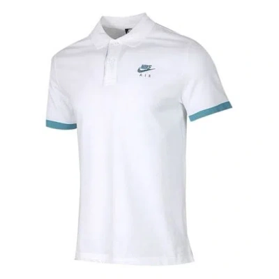 Nike Colorblock Lapel Short Sleeve Polo Shirt White