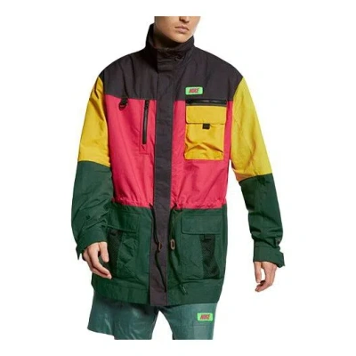 Nike Colorblock Logo Sports Loose Jacket In Multi