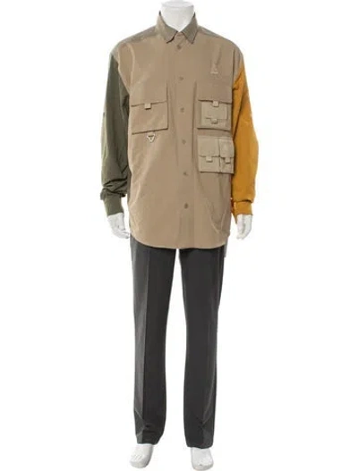 Pre-owned Nike Colorblock Pattern Long Sleeve Shirt W/ Tags In Neutral