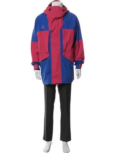 Pre-owned Nike Colorblock Pattern Parka In Pink