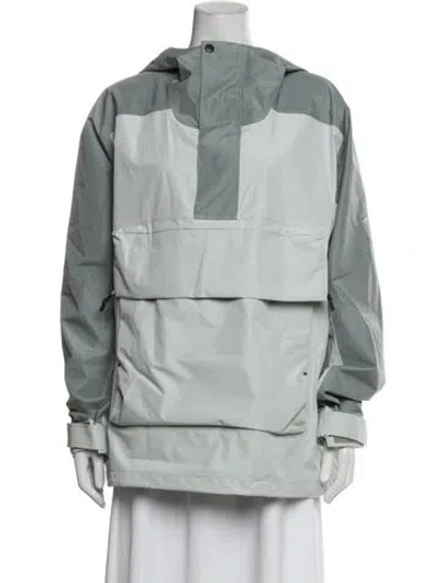Pre-owned Nike Colorblock Pattern Performance Coat W/ Tags In Blue/green