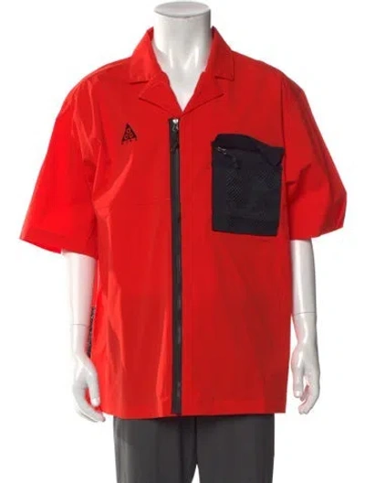 Pre-owned Nike Colorblock Pattern Three-quarter Sleeve Shirt W/ Tags In Orange