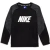 Nike Kids'  Colorblock Raglan Logo Sweatshirt In Black