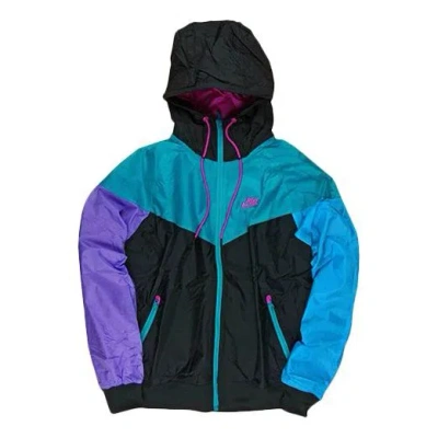 Nike Colorblock Sports Windbreaker Breathable Jacket Blue In Multi