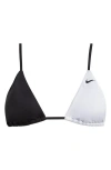 Nike Colorblock Triangle Bikini Top In Black