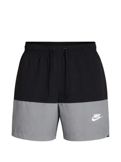 Nike Colour-blocked Woven Shorts In Black