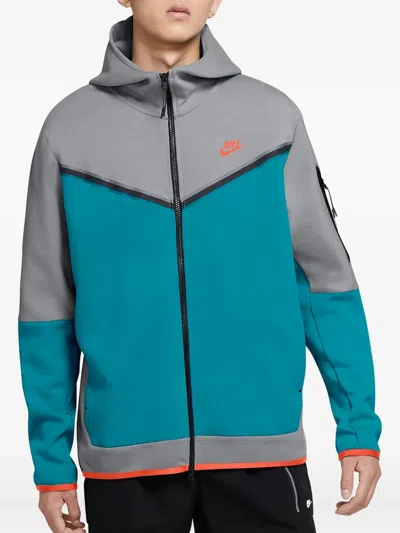 Nike Colour-blocked Zip-up Hoodie In Blue