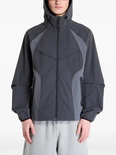 Nike Colour-block Woven Windrunner Jacket In Black