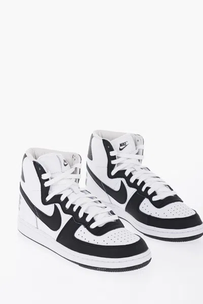 Nike Comme Des Garcons Homme Plus Two-tone Leather Terminator Hig In Multi