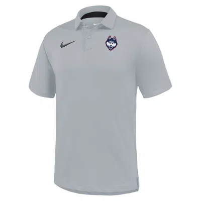 Nike Connecticut Huskies Tour  Men's Dri-fit College Polo In Gray