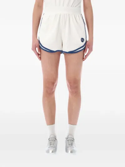 Nike Contrast-trim Logo-patch Shorts In White
