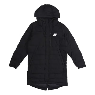 Nike Cool City  Men's Winter Long Warm Lightweight Down Jacket In Black