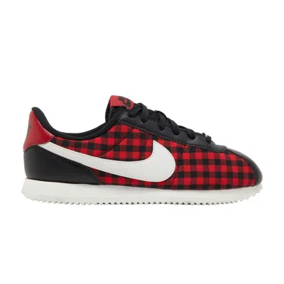 Pre-owned Nike Cortez Basic Txt Se Gs 'plaid' | Red | Kid's Size 4.5