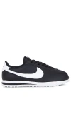 Nike Cortez Leather Sneakers In Black And White In Black & White
