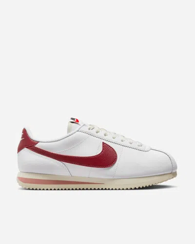 NIKE CORTEZ DN1791-103 SNEAKER WOMEN'S WHITE RED LEATHER LACE UP LIFESTYLE SHOES