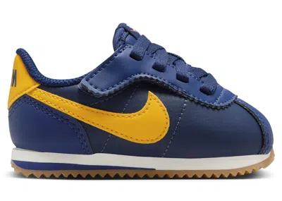 Pre-owned Nike Cortez Easyon Michigan Sneakers In Midnight Navy/blue Void/sail