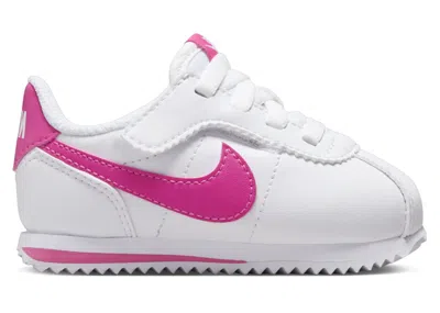 Pre-owned Nike Cortez Easyon Sneakers In White/laser Fuchsia