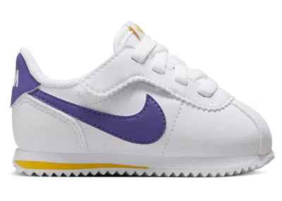 Pre-owned Nike Cortez Easyon Sneakers In White/varsity Maize/varsity Purple