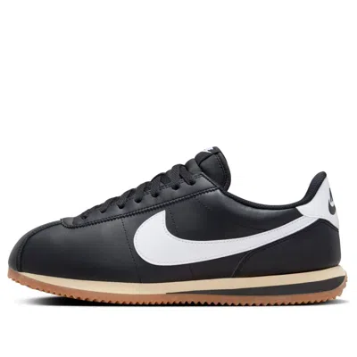 NIKE NIKE CORTEZ LEATHER 'BLACK GUM MEDIUM BROWN'