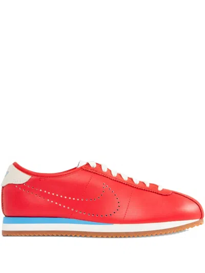 Nike Cortez Leather Perforated Sneakers In Red