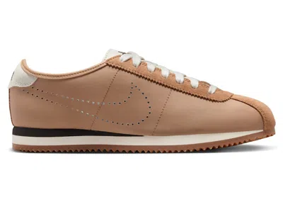 Pre-owned Nike Cortez Leather Perforated Swoosh (women's) Sneakers In Pale Shale/sail/gum Medium Brown