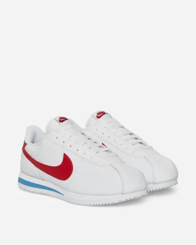 Nike Cortez Leather Sneakers White / Varsity Red In Multi