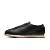 Nike Cortez Leather Sneaker In Black