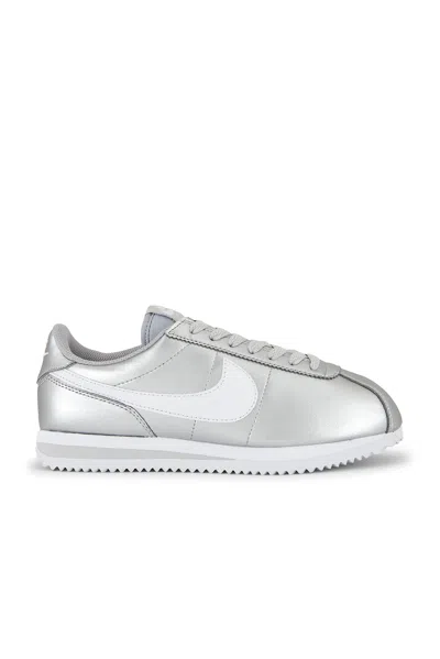 Nike Cortez Metallic Sneaker In Silver