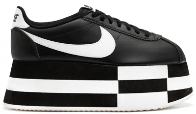 Pre-owned Nike Cortez Platform Comme Des Garcons (women's) Sneakers In Black/white In Multi