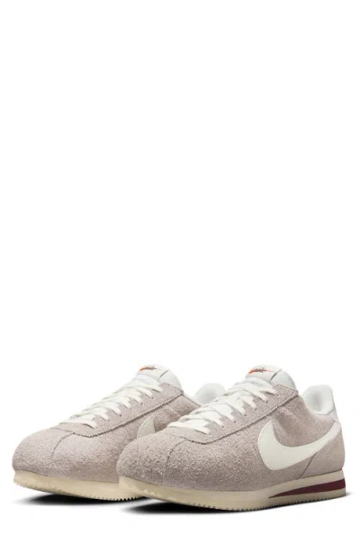 Nike Cortez Suede Sneakers In Gray And White
