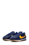 Nike Women's Cortez Textile Shoes In Midnight Navy/gold/blue Void