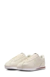 Nike Cortez Leather Sneakers In White And Silver