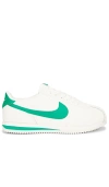 Nike Men's Classic Cortez Leather Casual Sneakers From Finish Line In Sail & Stadium Green