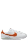 Nike Cortez Sneakers In White/ Campfire Orange/ Jade