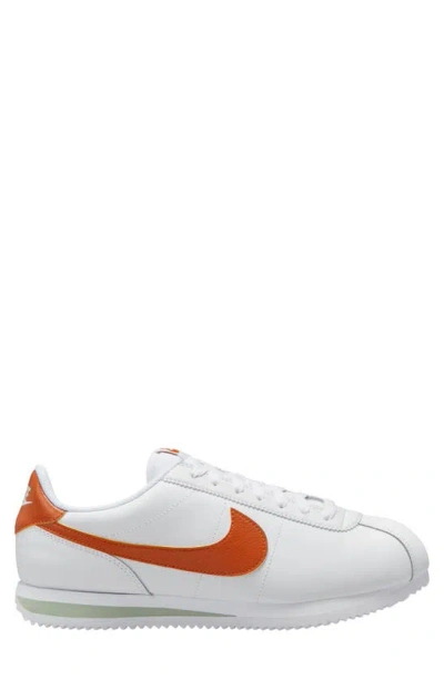 Nike Cortez Sneaker In White/ Campfire Orange/ Jade