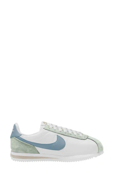 Nike Cortez Trainer In White/ Light Armory Blue