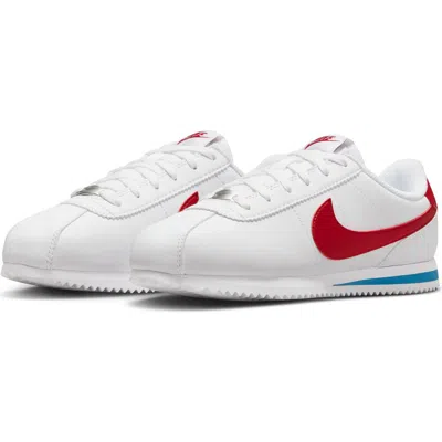 Nike Cortez Trainer In White/varsity Red/blue