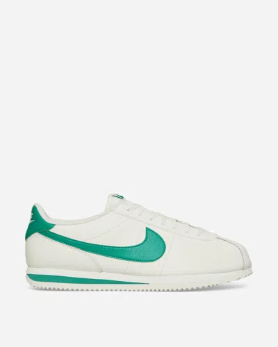 Nike Men's Classic Cortez Leather Casual Sneakers From Finish Line In Sail/stadium Green