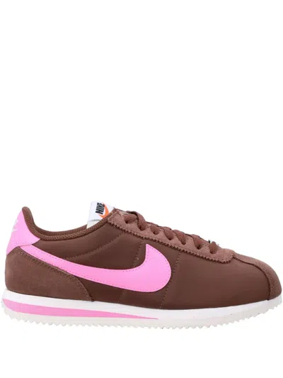 Nike Cortez Woman With Suede Inserts Sneakers In Brown