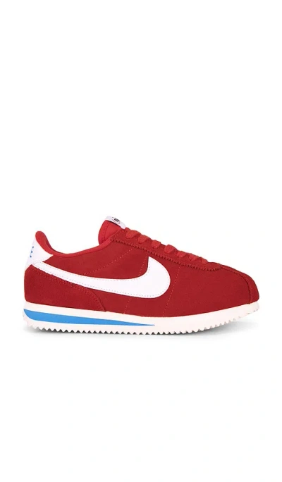 Nike Cortez Suede Sneaker In Red