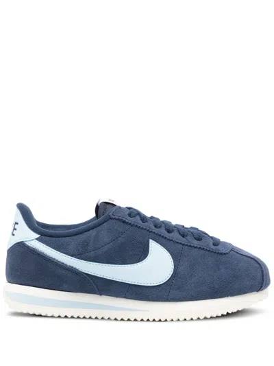Nike Cortez Swoosh Leather Sneakers In Blue